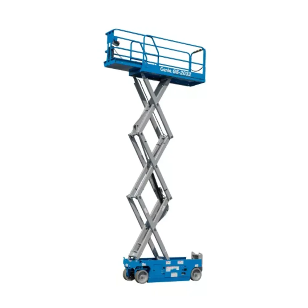 20-21 ft. Scissor Lift, Electric, Narrow Cat Class: 300-2001 Blue and grey GENIE 20-21 ft. Scissor Lift, Electric, Narrow