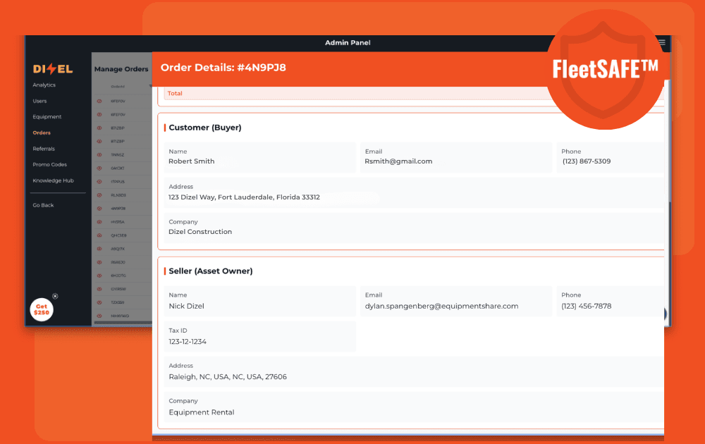 Vetted renter profile in the Dizel provider experience